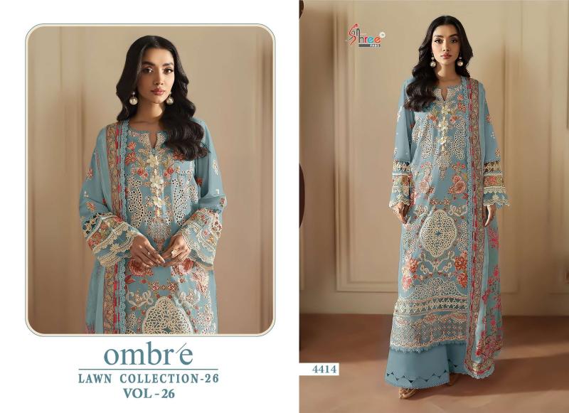Shree fab ombre lawn vol-26 pakistani wholesale salwar kameez in karachi